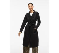 Kurzmantel VILA "VIJUICE COAT - NOOS", Damen, Gr. S, schwarz, Web, Obermaterial: 80% Polyester, 10% Polyamid, 10% Viskose, unifarben, regular fit knielang, V-Ausschnitt, Mäntel Kurzmantel (30646637-S)