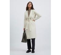 Kurzmantel VILA "VIJUICE COAT - NOOS", Damen, Gr. XS, beige (birch), Web, Obermaterial: 80% Polyester, 10% Polyamid, 10% Viskose, unifarben, regular fit knielang, V-Ausschnitt, Mäntel Kurzmantel (9199