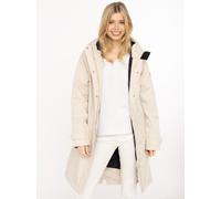 Kurzmantel ZWILLINGSHERZ "Keep Smiling", Damen, Gr. L, creme, Web, Obermaterial: 100% Polyester, unifarben, ca. Mitte Oberschenkel, ohne Ausschnitt, gerader Abschluss, Mäntel Kurzmantel, Kapuze, verde