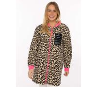 Kurzmantel ZWILLINGSHERZ "Leo Love", Damen, Gr. M, beige, Sweatware, Obermaterial: 50% Baumwolle, 50% Polyester, Mäntel Kurzmantel, mit Patch, Reißverschluß, elastische Bündchen (33198920-M)