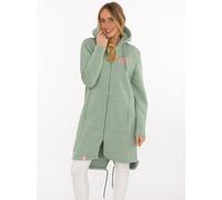Kurzmantel ZWILLINGSHERZ "Morning Coffee", Damen, Gr. M, iceberg grün, Sweatware, Obermaterial: 50% Baumwolle, 50% Polyester, Mäntel Kurzmantel, große Stickerei hinten, Taschen, Reißverschluß (7281185