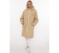 Kurzmantel ZWILLINGSHERZ "Oversize Windjacke ZH", Damen, Gr. L/XL, beige (mittelbeige), Web, Obermaterial: 100% Polyester, kontrastfarbene Details, unifarben, sehr weit kniebedeckend, ohne Ausschnitt,