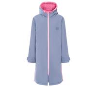 Kurzmantel ZWILLINGSHERZ "Oversize Windjacke ZH", Damen, Gr. L/XL, grau (jeans), Web, Obermaterial: 100% Polyester, kontrastfarbene Details, unifarben, sehr weit kniebedeckend, ohne Ausschnitt, gerade