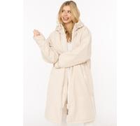 Kurzmantel ZWILLINGSHERZ "Oversize Windjacke ZH", Damen, Gr. S/M, beige (hellbeige), Web, Obermaterial: 100% Polyester, kontrastfarbene Details, unifarben, sehr weit kniebedeckend, ohne Ausschnitt, ge