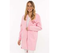 Kurzmantel ZWILLINGSHERZ "Sunday Breakfast", Damen, Gr. XXL, pink, Sweatware, Obermaterial: 50% Baumwolle, 50% Polyester, Mäntel Kurzmantel, große Stickerei hinten, Reißverschluss und Taschen (5097782