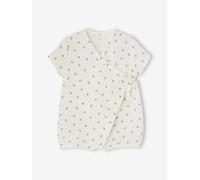 Kurzoverall Mädchen Baby aus Bio-Baumwolle, personalisierbar wollweiß Gr. 56 von vertbaudet