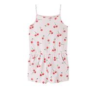 Kurzoverall NAME IT "NMFVIGGA STRAP SUIT", Mädchen, Gr. 92, N-Gr, rosa (cradle pink aop:cherries), Jersey, Obermaterial: 100% Baumwolle, bedruckt, kurz, Overalls Kurzoverall, Baumwolle, mit Trägern (5
