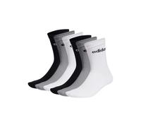 Kurzsocken ADIDAS ORIGINALS "Socken Linear Crew Cushioned 6er Pack", Herren, Gr. 40-42, bunt (schwarz, grau, weiß), Obermaterial: 75% Baumwolle CO. 22% Polyester PES. 2% Elasthan EL. 1% Nylon NY., Soc