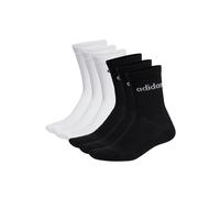 Kurzsocken ADIDAS ORIGINALS "Socken Linear Crew Cushioned 6er Pack", Herren, Gr. 46-48, schwarz (schwarz, weiß), Obermaterial: 75% Baumwolle CO. 22% Polyester PES. 2% Elasthan EL. 1% Nylon NY., Socken