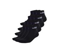 adidas Unisex Quarter Socken, 12er Pack - Linear Cushioned Ankle, Logo, gepolstert, einfarbig Schwarz 43-45