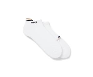 Kurzsocken BOSS "2P AS Iconic Loop CC", Herren, Gr. 43-46, weiß 100, Baumwollmischung, unifarben, elastisch, Socken, mit Signature-Streifen und Logo-Details (41952545-43) weiß 100