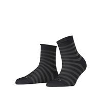 Kurzsocken BURLINGTON "Swansea", Damen, Gr. 36-41, schwarz, Baumwollmischung, gestreift, Socken, Einheitsgröße 36-41, modernes Streifenmuster, Rollbündchen (71978217-36) schwarz