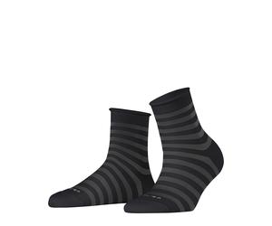 Kurzsocken BURLINGTON "Swansea", Damen, Gr. 36-41, schwarz, Baumwollmischung, gestreift, Socken, Einheitsgröße 36-41, modernes Streifenmuster, Rollbündchen (71978217-36) schwarz