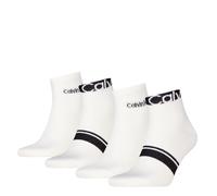 Kurzsocken CALVIN KLEIN "CK MEN QUARTER 4P LOGO STRIPE ECOM", Damen, weiß, Obermaterial: 68% Baumwolle, 30% Polyamid, 2% Elasthan, Socken (77210142-0) weiß