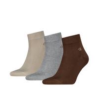 Kurzsocken CALVIN KLEIN "CK MEN QUARTER", Herren, Gr. 39-42, braun, Baumwollmischung, normal, Socken, Rippenbündchen, Cotton-Mix, elastisch (27127767-39) braun