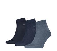 Kurzsocken CALVIN KLEIN "CK MEN QUARTER", Herren, Gr. 43-46, blau (denim), Baumwollmischung, normal, Socken, Rippenbündchen, Cotton-Mix, elastisch (27427829-43) denim