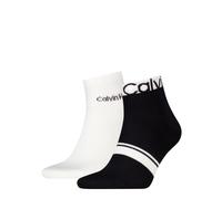 Kurzsocken CALVIN KLEIN "CK MEN QUARTER LOGO STRIPE", Herren, schwarz, Baumwollmischung, normal, Socken Kurzsocken, mit breitem Rippenbündchen, Cotton-Mix (89763907-0)