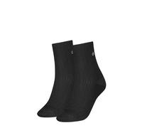 Kurzsocken CALVIN KLEIN "CK WOMEN SHORT SOCK 2P LUREX RIB ECOM", Damen, schwarz, Obermaterial: 48% Baumwolle, 43% Polyamid, 6% metallisierte Fasern, 3% Elasthan, Socken (45283368-0) schwarz