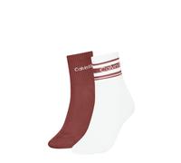 Kurzsocken CALVIN KLEIN "CK WOMEN SHORT SOCK 2P SPORT STRIPE", Damen, rust rot, Obermaterial: 61% Baumwolle, 34% Polyamid, 4% Elasthan, 1% Viskose, Socken (37816319-0) rust rot