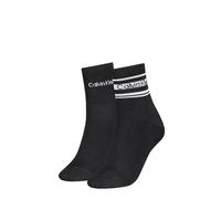 Kurzsocken CALVIN KLEIN "CK WOMEN SHORT SOCK 2P SPORT STRIPE", Damen, schwarz, Obermaterial: 61% Baumwolle, 34% Polyamid, 4% Elasthan, 1% Viskose, Socken (94546500-0) schwarz
