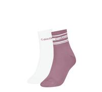 Kurzsocken CALVIN KLEIN "CK WOMEN SHORT SOCK 2P SPORT STRIPE", Damen, vintage plum, Obermaterial: 61% Baumwolle, 34% Polyamid, 4% Elasthan, 1% Viskose, Socken (89097830-0) vintage plum