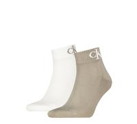 Kurzsocken CALVIN KLEIN JEANS "CKJ MEN QUARTER 2P MONOGRAM", Damen, Gr. 39-42, beige, Baumwollmischung, normal, Socken, mit dezenter Logostickerei, komfortable Frotteesohle (77234839-39) beige