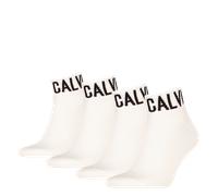 Kurzsocken CALVIN KLEIN JEANS "CKJ MEN QUARTER 4P RIBBON LOGO ECOM", Herren, Gr. - (40/46), weiß, Obermaterial: 73% Baumwolle, 25% Polyamid, 2% Elasthan, Socken (78263833-0) weiß