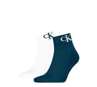 Kurzsocken CALVIN KLEIN JEANS "CKJ MEN QUARTER MONOGRAM", Herren, Gr. 39-42, blau, Baumwollmischung, normal, Socken, mit dezenter Logostickerei (69904401-39) blau