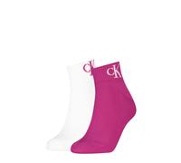 Kurzsocken CALVIN KLEIN JEANS "CKJ WOMEN QUARTER 2P MONOGRAM", Damen, Gr. 35-38, pink (fuchsia), Baumwollmischung, normal, Socken, mit Logostickerei (18307332-35) fuchsia