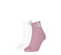 Kurzsocken CALVIN KLEIN JEANS "CKJ WOMEN QUARTER 2P MONOGRAM", Damen, Gr. 39-42, rosa (vintage plum), Baumwollmischung, normal, Socken, mit Logostickerei (96174703-39) vintage plum