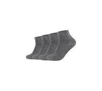 Kurzsocken CAMANO "bamboo 4er Pack", Damen, Gr. 35-38, grau (dunkelgrau mix), 80% Viskose, 19% Polyamid, 1% Elasthan, meliert, Socken (24896205-35) dunkelgrau mix