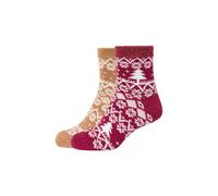 Kurzsocken CAMANO "cosy norwegian winter 2er Pack", Damen, Gr. 35-38, anemone, 98% Polyacryl, 2% Elasthan, Colorblocking, Socken, 2er Pack Kuschelig warme Qualität, elegante Lurex-Details (95621143-35