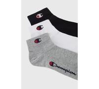 Kurzsocken CHAMPION "3 Pack Quarter Socks", Damen, Gr. 39-42, oxgm, wht, nbk, ns, Obermaterial: 67% Baumwolle, 25% Polyester, 6% Polyamid, 2% Elasthan, Socken, für sportive Aktivitäten geeignet, 3er-P