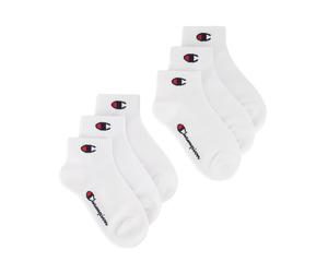 Kurzsocken CHAMPION "6 Pack Quarter Socks", Mädchen, Gr. 31-34, weiß (wht, wht, wht, wht, wht, wht, ns), Baumwollmischung, Socken, für Kinder, sportlicher Look, mit unifarbenem Design (30225616-31) wh