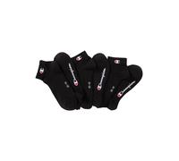 Champion Unisex Socken, 6er Pack - Quarter Socken, Basic, Logo Schwarz EU 35-38