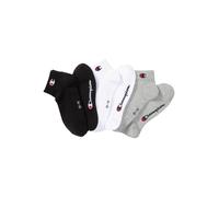Champion Unisex Socken, 6er Pack - Quarter Socken, Basic, Logo Schwarz/Weiß/Grau EU 43-46