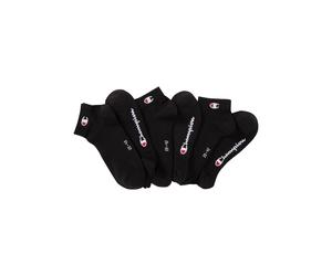 Kurzsocken CHAMPION "6pk Quarter Socks", Herren, Gr. 43-46, schwarz, Obermaterial: 71% Baumwolle, 23% Polyester, 4% Polyamid, 2% Elasthan, Socken, für Fitnessaktivitäten, sportlicher Stil, elastisches