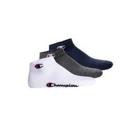 Kurzsocken CHAMPION "Socken 3er Pack", Damen, Gr. 43-46, bunt (blau, weiß, grau), Obermaterial: 71% Baumwolle CO. 23% Polyester PES. 4% Polyamid PA. 2% Elasthan EL., Socken (49645905-43) blau, weiß, g