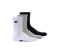 Kurzsocken CHAMPION "Socken 3er Pack", Herren, Gr. 43-46, bunt (schwarz, weiß, grau), Obermaterial: 71% Baumwolle CO. 27% Polyester PES. 2% Elasthan EL., Socken (28276414-43) schwarz, weiß, grau