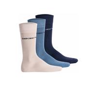 Kurzsocken EMPORIO ARMANI "Socken 3er Pack", Herren, Gr. 40-45, bunt (marine, nude, blau), Obermaterial: 74% Baumwolle CO. 24% Polyamid PA. 2% Elasthan EL., Socken (45160144-40) marine, nude, blau