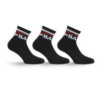 Fila Socken 3er-Pack Unisex Quarter-Socken Logo-Bund Schwarz 35-38