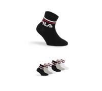 Kurzsocken FILA "JUNIOR UNISEX QUARTER PLAIN SOCKS", Damen, Gr. 23-26, schwarz (classic), Baumwollmischung, unifarben, normal, Socken, mit eingestricktem Logo im Bündchen, Kindersocken (24769957-23) c