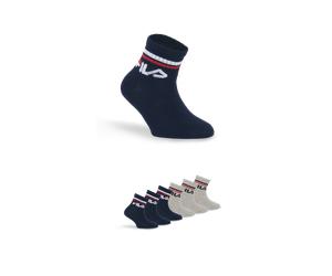 Kurzsocken FILA "JUNIOR UNISEX QUARTER PLAIN SOCKS", Damen, Gr. 27-30, blau (navy grau), Baumwollmischung, unifarben, normal, Socken, mit eingestricktem Logo im Bündchen, Kindersocken (35961301-27) na