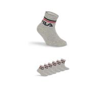 Kurzsocken FILA "JUNIOR UNISEX QUARTER PLAIN SOCKS", Mädchen, Gr. 27-30, grau, Baumwollmischung, normal, Socken, mit eingestricktem Logo im Bündchen, Kindersocken (98543309-27) grau