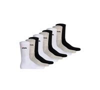 FILA Unisex Socken, 9er Pack - Tennissocken, Crew Socks, Logo Schwarz/Weiß/Grau 39-42