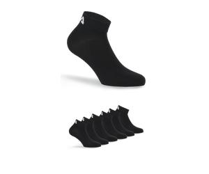 Kurzsocken FILA "UNISEX INVISIBLE PLAIN SOCKS", Damen, Gr. 39-42, schwarz (6x schwarz), Baumwolle, Elasthan, Polyester, uni, elastisch, Socken, Baumwollmischung, Rippenbündchen, flache Zehennaht (2339
