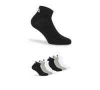 Kurzsocken FILA "UNISEX INVISIBLE PLAIN SOCKS", Damen, Gr. 39-42, schwarz-weiß (2x schwarz, 2x grau, meliert, 2x weiß), Baumwolle, Elasthan, Polyester, uni und melange, elastisch, Socken, Baumwollmisc