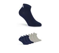 Kurzsocken FILA "UNISEX INVISIBLE PLAIN SOCKS", Damen, Gr. 43-46, blau (navy, grau), Baumwolle, Elasthan, Polyester, elastisch, Socken, Baumwollmischung, Rippenbündchen, flache Zehennaht (43887118-43)