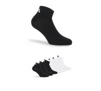 Kurzsocken FILA "UNISEX INVISIBLE PLAIN SOCKS", Damen, Gr. 43-46, schwarz-weiß (schwarz, weiß), Baumwolle, Elasthan, Polyester, unifarben, elastisch, Socken, Baumwollmischung, Rippenbündchen, flache Z