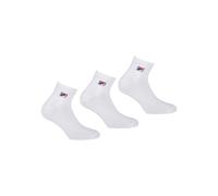 Kurzsocken FILA "UNISEX QUARTER PLAIN SOCKS", Damen, Gr. 35-38, weiß, Baumwollmischung, unifarben, normal, Socken, mit eingestrickem Logo (86837831-35) weiß